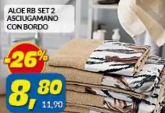 Aloe RB Set 2 Asciugamano con Bordo