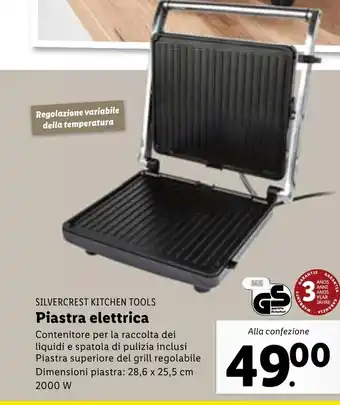 Lidl Piastra elettrica 28.6 x 25.5 cm 2000W offerta