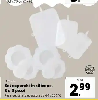 Lidl Ernesto Set coperchi in silicone, 3 o 6 pezzi Resistenti alla temperatura da 20 a 200 °C offerta