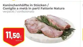 Coop Kaninchenhälfte in Stücken/Coniglio a metà in parti Fattorie Natura verpackt/ confezionato offerta