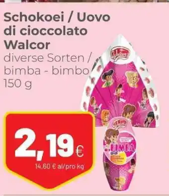 Coop Walcor Schokoei / Uovo di cioccolato diverse Sorten/ bimba - bimbo 150 g offerta