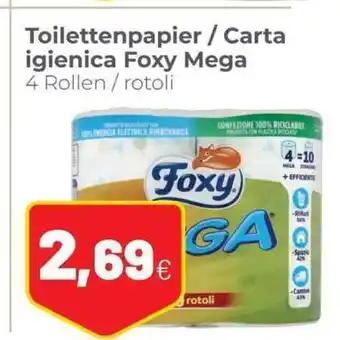 Coop Foxy Mega Toilettenpapier / Carta igienica 4 Rollen / rotoli offerta
