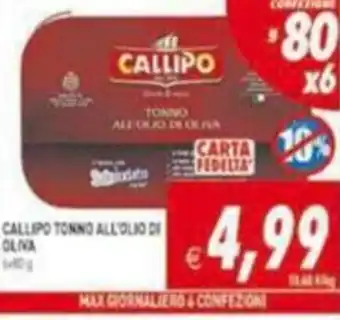 Pim Supermercati Callipo Tonno All'Olio Di Oliva offerta