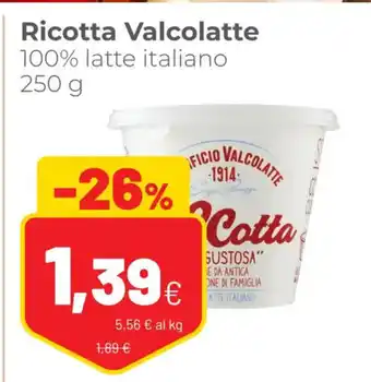 Coop Ricotta Valcolatte 100% latte italiano 250 g offerta
