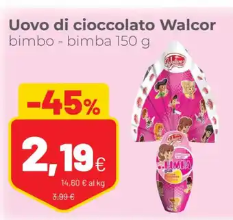 Coop Walcor Uovo di cioccolato bimbo - bimba 150 g offerta