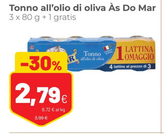 Coop Tonno all'olio di oliva às Do Mar 3 x 80 g + 1 gratis offerta