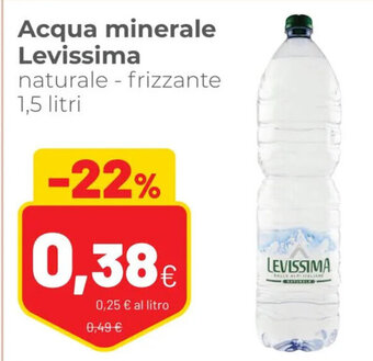 Coop Acqua minerale Levissima naturale - frizzante 1,5 litri offerta