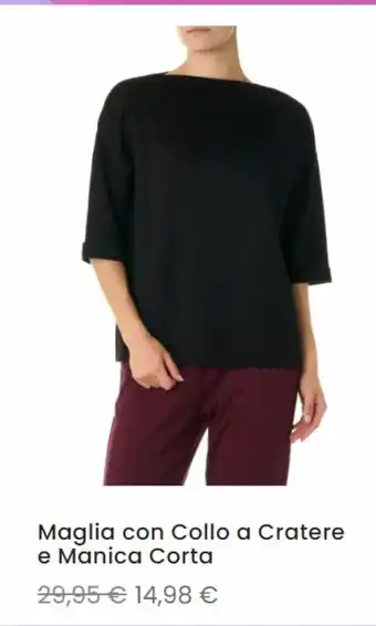 Maglia con collo a cratere e manica corta