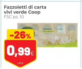 Coop Fazzoletti di carta vivi verde Coop FSC 10 pz. offerta