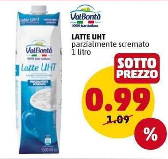 PENNY Latte UHT parzialmente scremato 1 litro offerta
