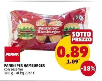 PENNY Penny Panini Per Hamburger con sesamo 300 g offerta