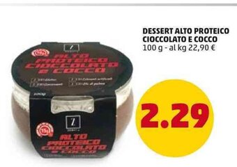 PENNY Dessert Alto Proteico Cioccolato E Cocco 100 g offerta
