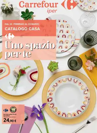 Carrefour Carrefour Servizio Piatti Archi 18 pezzi, In Porcellana offerta