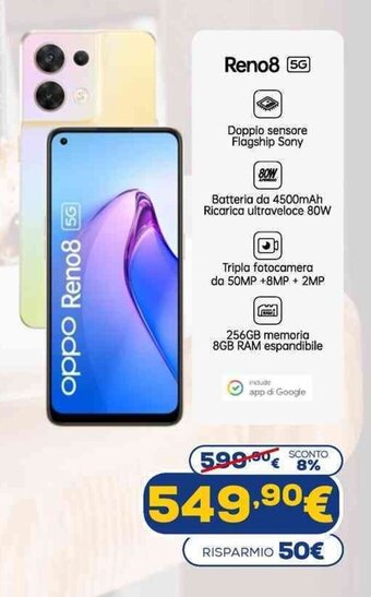 Euronics Oppo Reno8 5G offerta
