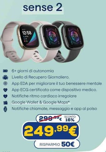 Euronics Fitbit sense 2 offerta