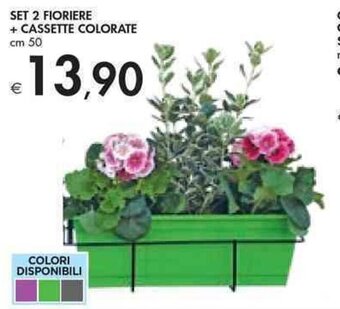 Bennet Set 2 Fioriere + Cassette Colorate cm 50 offerta