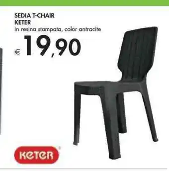 Bennet Keter Sedia T-Chair in resina stampata, color antracite offerta