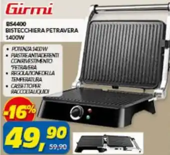 Risparmio Casa Girmi BS4400 Bistecchiera Petravera 1400W offerta