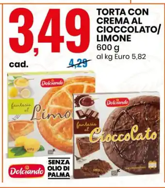 Eurospin Torta Con Crema Al Cioccolato/ Limone 600 g offerta