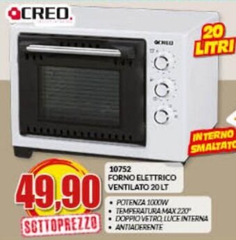 Risparmio Casa Creo 10752 Forno Elettrico Ventilato 20 lt offerta