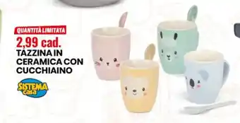 Eurospin Tazzina In Ceramica Con Cucchiaino offerta