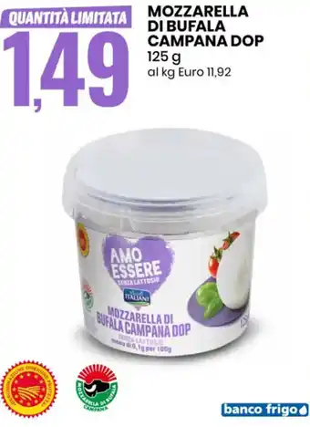 Eurospin Amo Essere Senza Lattosio Mozzarella Di Bufala Campana Dop 125 g offerta