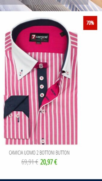 7 Camicie Camicia uomo 2 bottoni button offerta