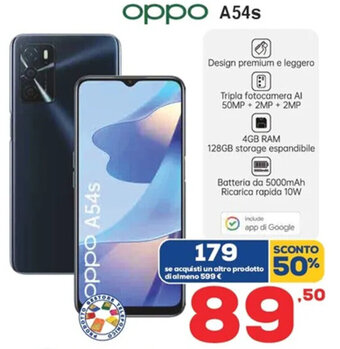 Euronics Oppo A54s offerta