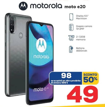 Euronics Motorola moto e20 offerta