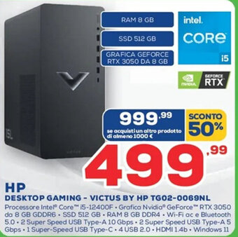 Euronics HP Desktop Gaming - Victus by HP TG02-0069NL offerta