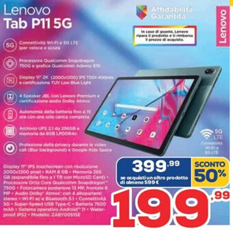 Euronics Lenovo Tab P11 5G offerta