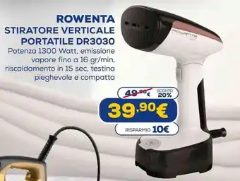 Euronics Rowenta Stiratore Verticale Portatile DR3030 offerta