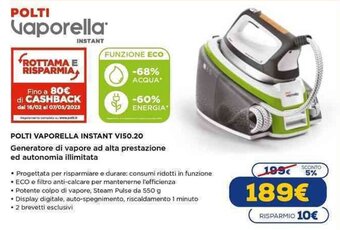 Euronics Polti Vaporella Instant VI50.20 offerta