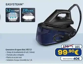 Euronics Rowenta Easysteam Generatore di vapore Mod. VR5121 offerta