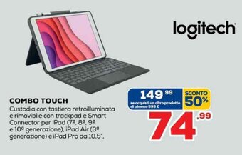 Euronics Logitech Combo Touch offerta