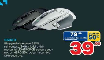 Euronics Logitech G502 X offerta