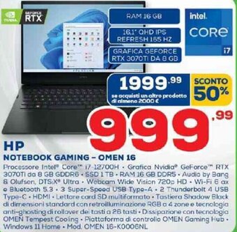 Euronics HP Notebook Gaming - Omen 16 offerta