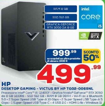Euronics HP Desktop Gaming - Victus by HP TG02-0069NL offerta
