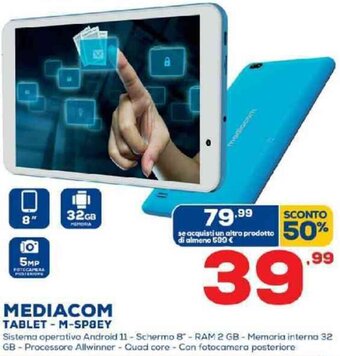 Euronics Mediacom Tablet - M-SP8EY offerta