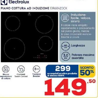 Euronics Electrolux Piano Cottura Ad Induzione EIR60420CK offerta