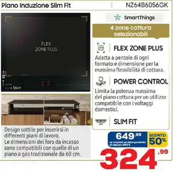 Euronics Samsung Piano Induzione Slim Fit NZ64B6056GK offerta