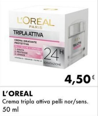 Iper Tosano L'Oreal Crema tripla attiva pelli nor/sens. 50 ml offerta