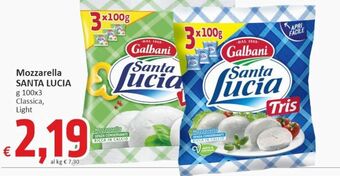 Paghi Poco Mozzarella santa lucia offerta