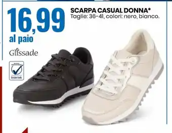 Eurospin Scarpa Casual Donna Taglie 36-41 colori nero, bianco al paio offerta