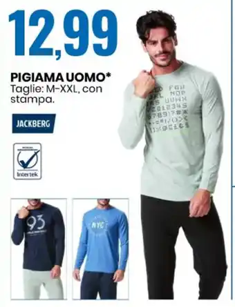 Eurospin Pigiama Uomo taglie: M-XXL con stampa offerta