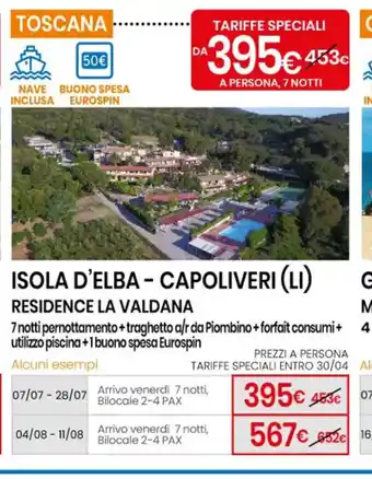 Eurospin Isola D' Elba - Capoliveri (LI) Residence La Valdana offerta