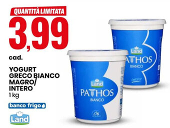 Eurospin Yogurt Greco Bianco Magro/ Intero 1 kg offerta