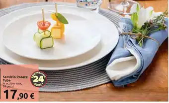 Carrefour Servizio Posate Tube in acciaio Inox, 24 pezzi offerta