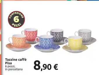 Carrefour Tazzine caffè Pisa 6 pezzi, in porcellana offerta