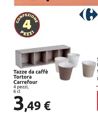 Tazze da caffè Tortora Carrefour 4 pezzi, 6 cl